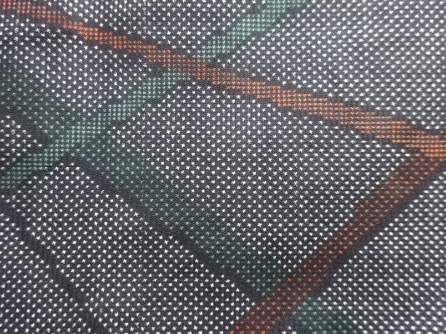 JAPANESE KIMONO / ANTIQUE KIMONO / SILK / DORO OSHIMA TSUMUGI / WOVEN LINE DRAWING / 5MARUKI